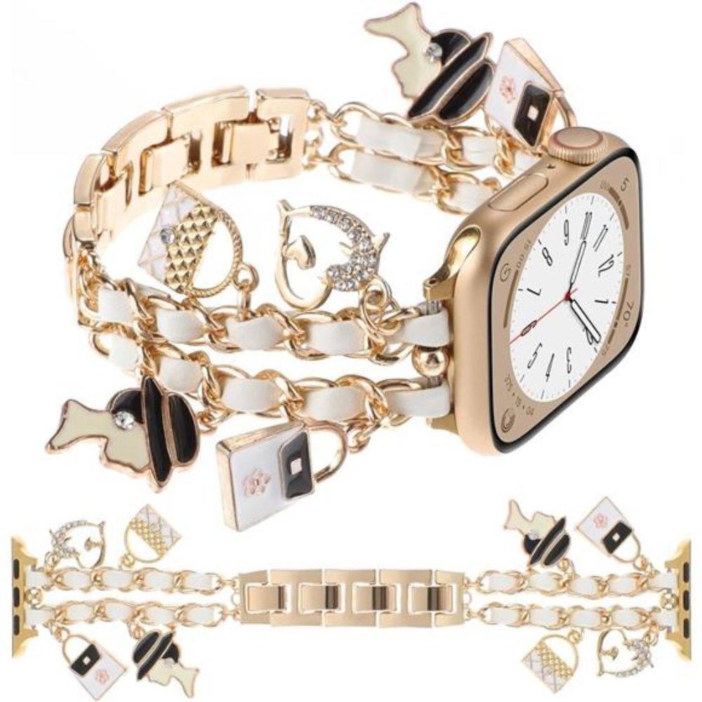 NEW White/Gold Luxury Apple Watch Band - Picture 2 of 3